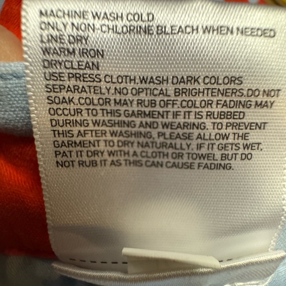 UNIQLO x Marimekko Lokki Linen Cotton Blend Midi Skirt Orange Blue Medium - Picture 10 of 10